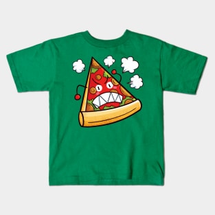 Sharp Teeth Red Angry Pizza Kids T-Shirt